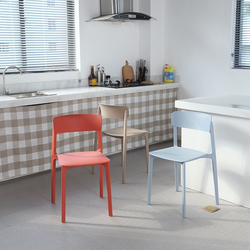Contemporary Dining and Accent Chairs Matte Finish Plastic Open Back Side Chair Clearhalo ' kitchen&dining_furn' 'Dining Chairs' 'Dining Tables & Seating' 'dining_chair' 'furn' 'furn_dining_chair' 'Furniture' 'furniture_dining_chair' 'Kitchen & Dining Furniture' 'kitchen' 1200x1200_6489c6ac-35d6-44cf-83f2-fc29a5c35564