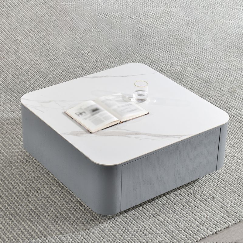 Square Square Block Base Design Slate Plate Table Plate with Drawer Coffee Table Clearhalo 'Coffee & Accent Tables' 'Coffee Tables' 'coffee_tables' 'furn' 'furn_coffee_tables' 'Furniture' 'Living Room Furniture' 1200x1200_648b7823-d183-432d-b7ba-53c25b7e2c1a