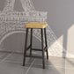 Modern Armless Counter Stool Pine Wood Bar Stool with Pedal for Cafe