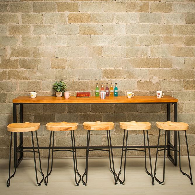 Industrial Solid Wood Bar Table Rectangle Dining Table for Kitchen Living Room Clearhalo 'Bar Furniture' 'Bar Tables' 'bar_tables' 'furn' 'furn_bar_tables' 'Furniture' 'Kitchen & Dining Furniture' 1200x1200_648d2331-b1db-4658-bb7c-961b90193fd8
