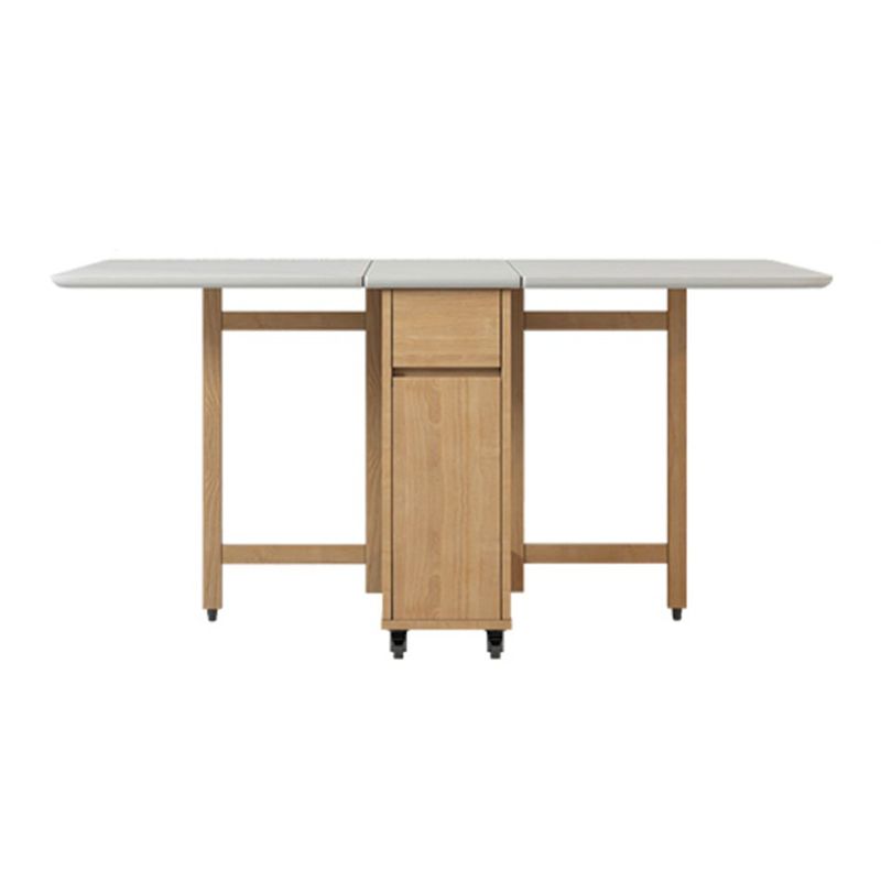 Modern Dining Table Foldable Rectangle Tabletop with Wood Base Clearhalo 'Dining Tables & Seating' 'Dining Tables' 'dining_table' 'furn' 'furn_dining_table' 'Furniture' 'Kitchen & Dining Furniture' 1200x1200_648e1ff3-77b0-42d6-9dea-80164396297d