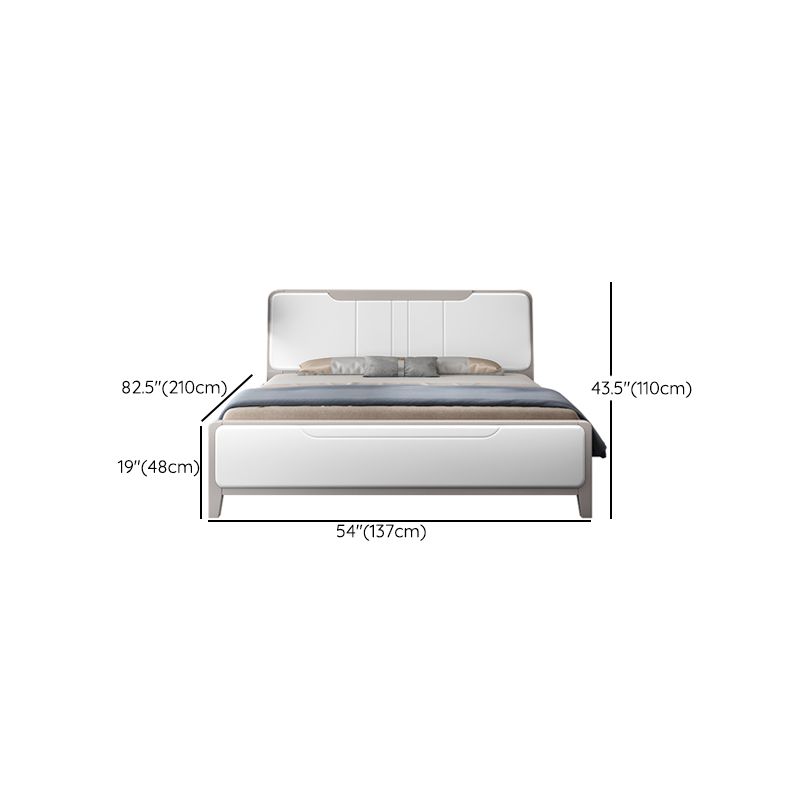 Modern & Contemporary Standard Bed White Bed Frame with Headboard