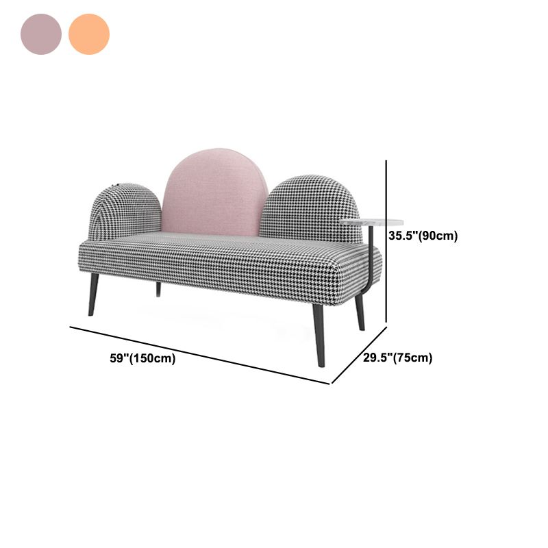 Contemporary Living Room Standard Recessed Arm Black Stationary Sofa