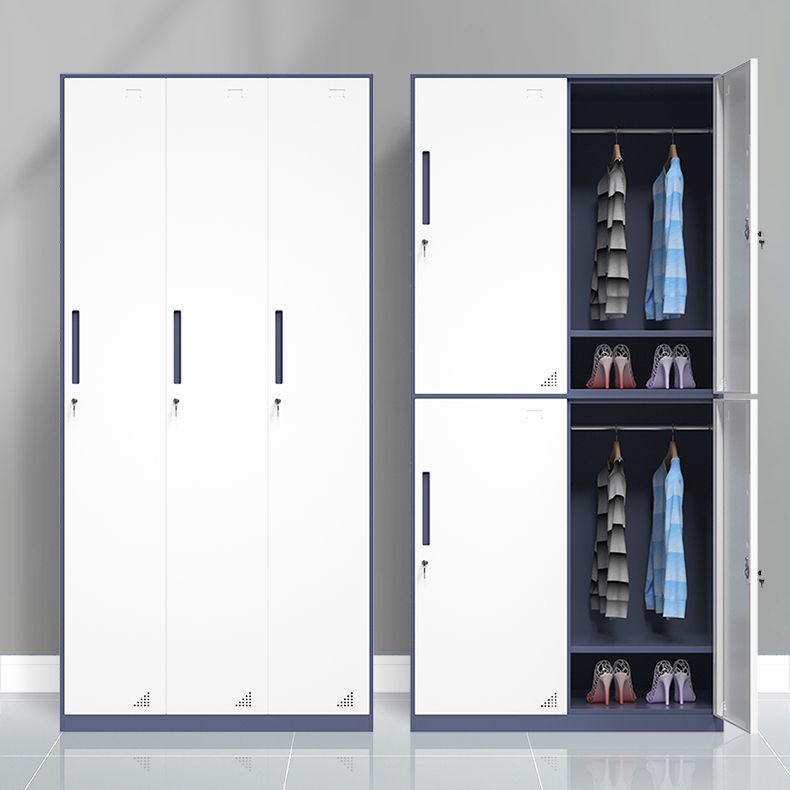 Moderne Stahlgarderobe Kabinett weiß und grauer Kleiderschrank Armoire