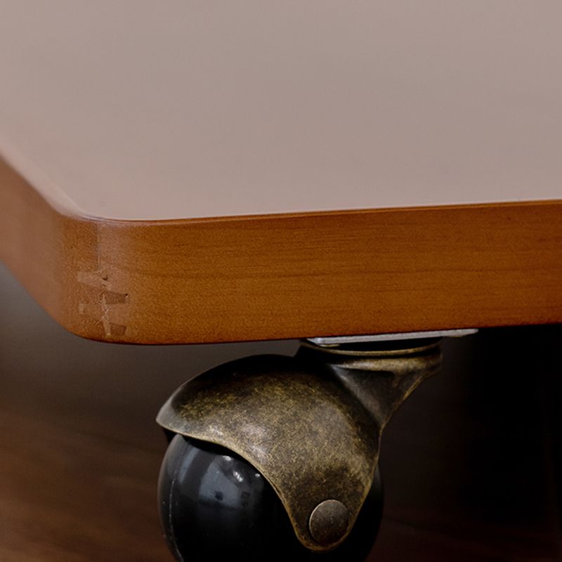 Cherry Wooden Storage End Table Rectangular 2-Tier Side Table with Casters Clearhalo 'Coffee & Accent Tables' 'End & Side Tables' 'end_side_tables' 'furn' 'furn_end_side_tables' 'Furniture' 'Living Room Furniture' 1200x1200_648e5dc2-94d4-4667-8386-7d3e045a8ffb