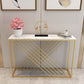 Modern Console Accent Table Antique Finish Rectangle Console Sofa Table in Marble