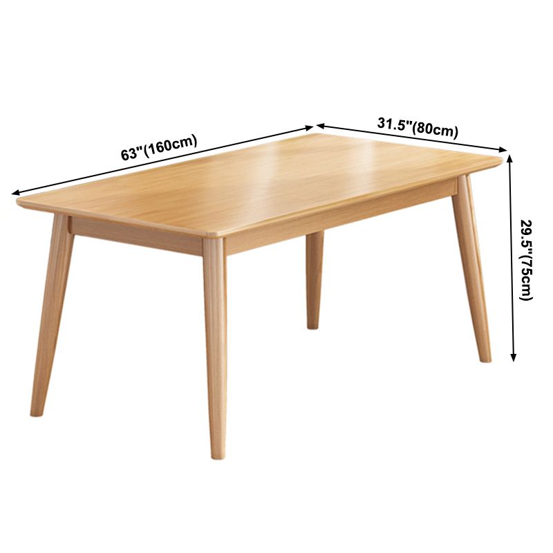 Rectangle 4 Legs Modern Dining Table Wood Color Fixed Table of Solid Wood Clearhalo ' dining_table' 'Dining Tables & Seating' 'Dining Tables' 'furn' 'furn_dining_table' 'Furniture' 'furniture_dining_table' 'Kitchen & Dining Furniture' 'kitchen&dining_furn' 'kitchen' 'kitchen_dining_table' 1200x1200_648fea62-1959-4e03-9cca-d84090a63f28