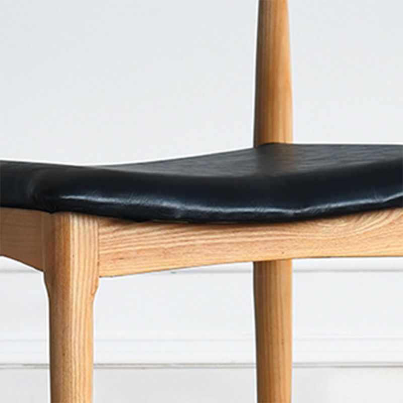 Eigentijdse zijstoel houten open achterkant eetkamerstoel voor binnen