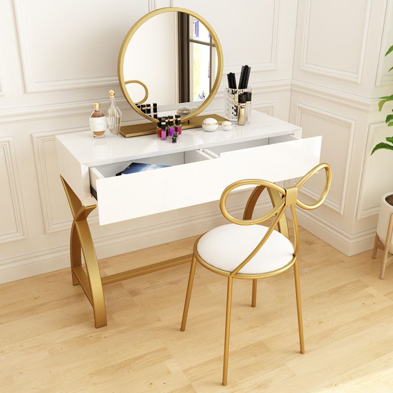 Glama-Waschtisch mit Schublade hellweißes Holz Make-up Eitelkeit, 15,74 "breit