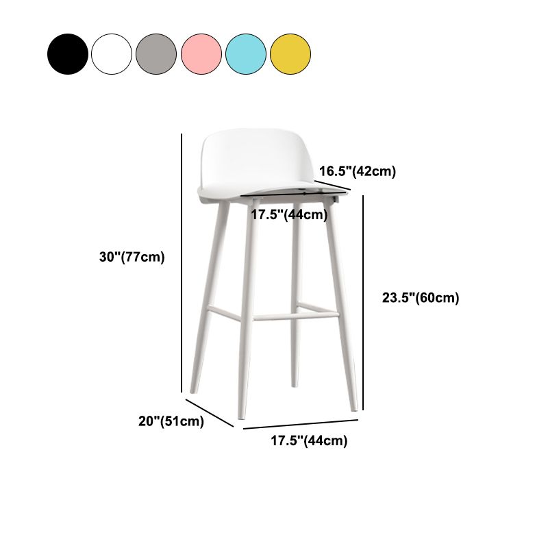Modern Backrest Armless Counter Stool Iron Cafe Bar Stool with Acrylic Seat and Pedal Clearhalo 'Bar Furniture' 'Bar Stools' 'bar_stools' 'furn' 'furn_bar_stools' 'Furniture' 'Kitchen & Dining Furniture' 1200x1200_64935d17-c3d4-4402-88e0-7f04f3b88634