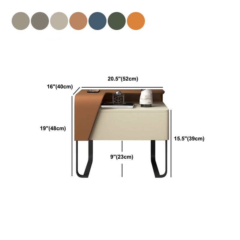 19 "Tall 1 - Diroir en bois Modem de nuit et table de chevet de table d'accent contemporain avec jambes