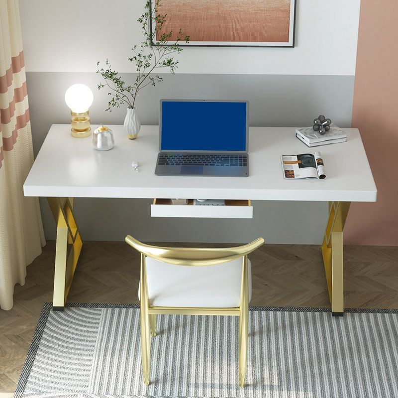 Massief hout rechthoekig schrijfbureau 29,53-inch hoge bureau