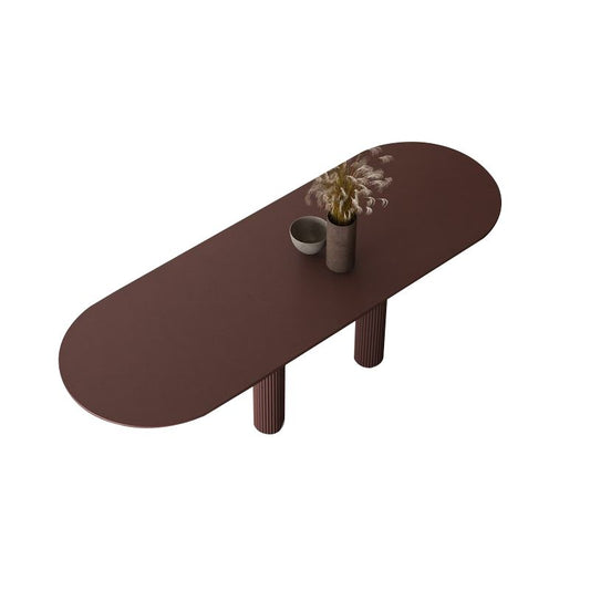 Scrivania per ufficio in legno a forma di ovale scrivania marrone per la casa dell'ufficio