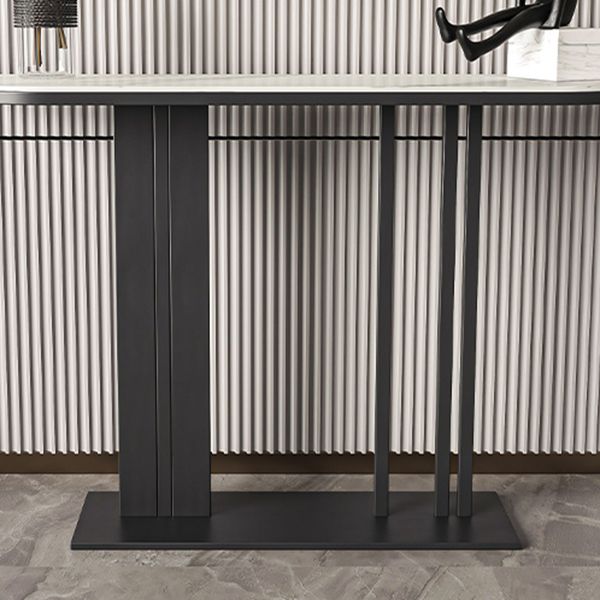 Tavolo da divano di divano a mezza luna ardesia contemporaneo resistente al graffio tavolo da console resistente ai graffi