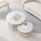 Contemporary Coffee Table White Round Slate Coffee Cocktail Table Clearhalo 'Coffee & Accent Tables' 'Coffee Tables' 'coffee_tables' 'furn' 'furn_coffee_tables' 'Furniture' 'Living Room Furniture' 1200x1200_64971887-830c-44f3-a87a-42d837b1c3d6