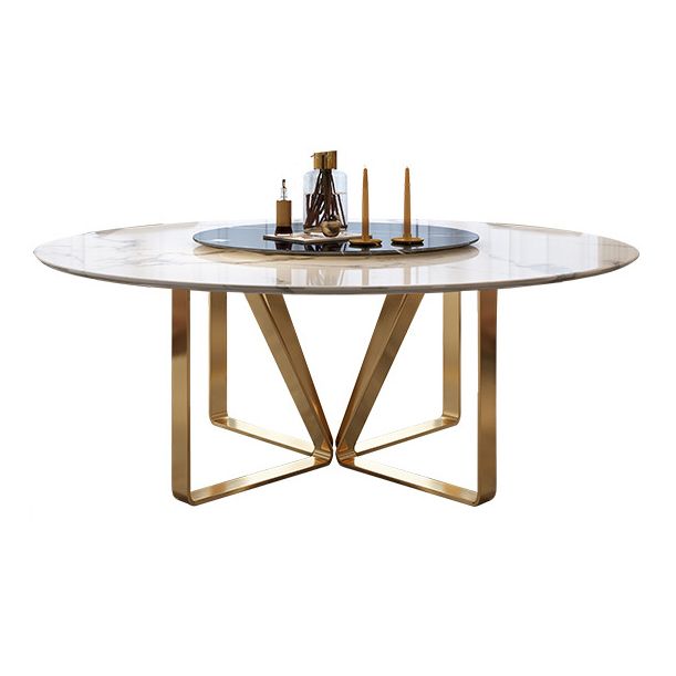 Glam White Marble Dining Table Standard Round Shape Dining Table for Kitchen Clearhalo ' dining_table' 'Dining Tables & Seating' 'Dining Tables' 'furn' 'furn_dining_table' 'Furniture' 'furniture_dining_table' 'Kitchen & Dining Furniture' 'kitchen&dining_furn' 'kitchen' 'kitchen_dining_table' 1200x1200_64979fc1-a335-4844-b71d-a9229beb1608