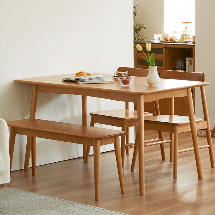 Moderne massief houten rechthoekige ruimtebesparende eettafel met 4 poten