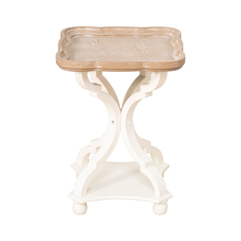 Table de bout rustique salon métal 4 jambes table d'appoint en bois massif