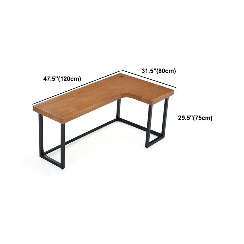 L-Shape Office Table Industrial Writing Desk with H-Shape Base Clearhalo 'furn' 'furn_office_desk' 'Furniture' 'Office Desks' 'Office Furniture' 'office_desk' 1200x1200_6499ceb7-baeb-4666-9844-eb0de68e77ab