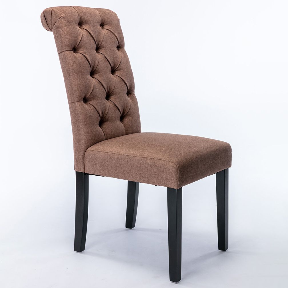 Modern Solid Back Kitchen Dining Side Chair with Black Wood Legs Dining Side Chair Clearhalo ' kitchen&dining_furn' 'Dining Chairs' 'Dining Tables & Seating' 'dining_chair' 'furn' 'furn_dining_chair' 'Furniture' 'furniture_dining_chair' 'Kitchen & Dining Furniture' 'kitchen' 1200x1200_649ab1a9-8145-436c-8b84-e84f93cfcedf