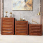 Cofre vertical de 16 "W cofre de almacenamiento marrón de madera maciza con 3/4/5 cajones