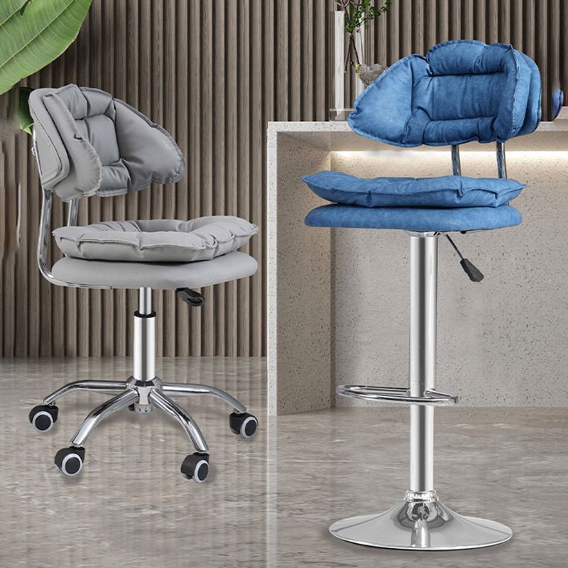 Leather Swivel Adjustable Height Bar Stool Matte Finish Home Low Back Stool Clearhalo 'Bar Furniture' 'Bar Stools' 'bar_stools' 'furn' 'furn_bar_stools' 'furniture_bar_stools' 'Kitchen & Dining Furniture' 'kitchen&dining_furn' 'kitchen' 'kitchen_furn' Furniture' 1200x1200_649b96c6-985e-4b24-b323-209cede8ad64