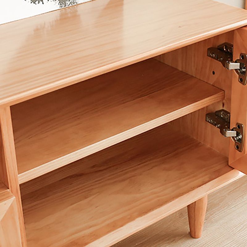 Console multimediale per TV in legno massello Supporto TV scandinavo con cassetto