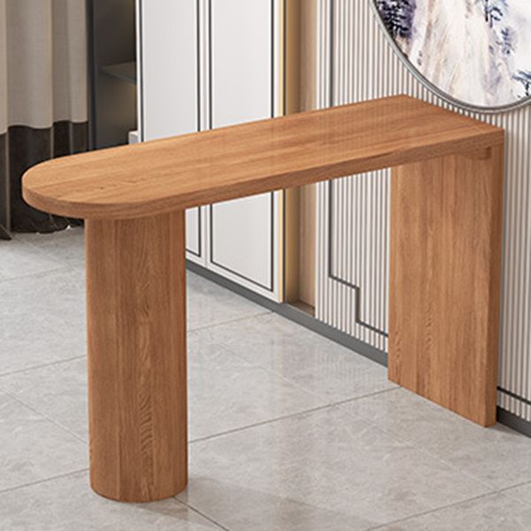 Massief houten eettafel op barhoogte, eigentijdse bartafel met dubbel voetstuk