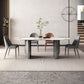 Mesa de cocina Simplicity Mesa de comedor con pedestal doble de piedra sinterizada