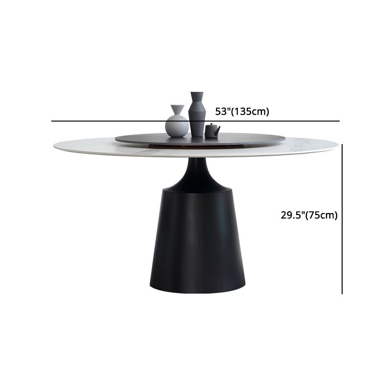Modern Round Dinette Set 1/3/4/5/7 Pieces Sintered Stone Dining Table Set with Turntable Clearhalo 'Dining Room Sets' 'Dining Tables & Seating' 'dining_room_set' 'furn' 'furn_dining_room_set' 'Furniture' 'furniture_dining_room_set' 'Kitchen & Dining Furniture' 1200x1200_649cab04-2c2f-44f3-b219-16c16be0c9fb