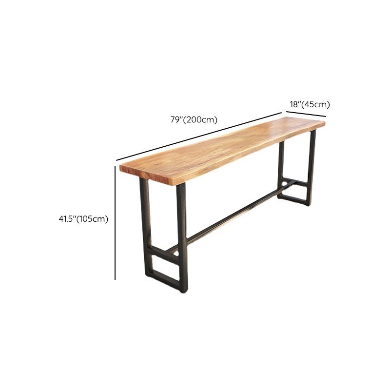 Wood Top Table Metal Black Base Rectangle Bar Table for Patio Use Clearhalo 'Bar Furniture' 'Bar Tables' 'bar_tables' 'furn' 'furn_bar_tables' 'Furniture' 'Kitchen & Dining Furniture' 1200x1200_649d4d69-7467-47c7-b93d-08d7219b29eb