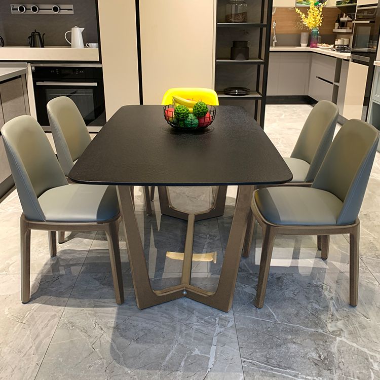 Industrial Kitchen Dinner Table Rectangle Trestle Dining Table Clearhalo 'Dining Tables & Seating' 'Dining Tables' 'dining_table' 'furn' 'furn_dining_table' 'Furniture' 'Kitchen & Dining Furniture' 1200x1200_649dd7ce-afde-4796-990f-e563efece326
