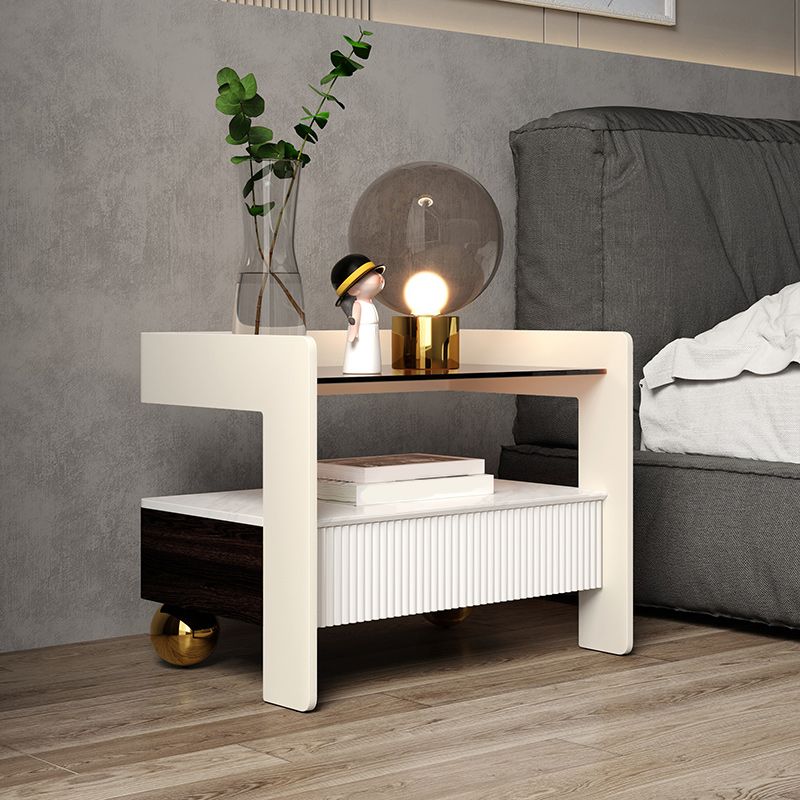 Holz Nachttisch oder Endtisch, 20 "hoher Nachttisch mit Beinen und Schublade