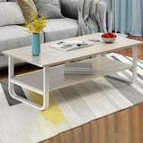 Modern Wood Rectangle Coffee Table White and Black Cocktail Table Clearhalo 'Coffee & Accent Tables' 'Coffee Tables' 'coffee_tables' 'furn' 'furn_coffee_tables' 'Furniture' 'furniture_coffee_tables' 'Living Room Furniture' 1200x1200_649e5998-2175-4fc9-9914-f122af96fb3c