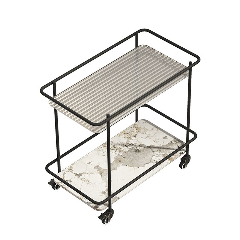 23.6 "Alta Tapa de tobogán contemporáneo Top de vidrio Top Table rectangular