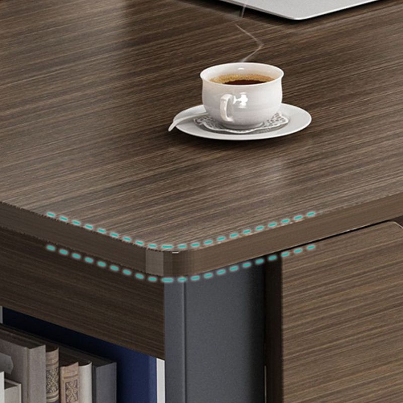 Bureau de bureau de base de traîneau moderne à écriture rectangulaire en bois avec tiroirs