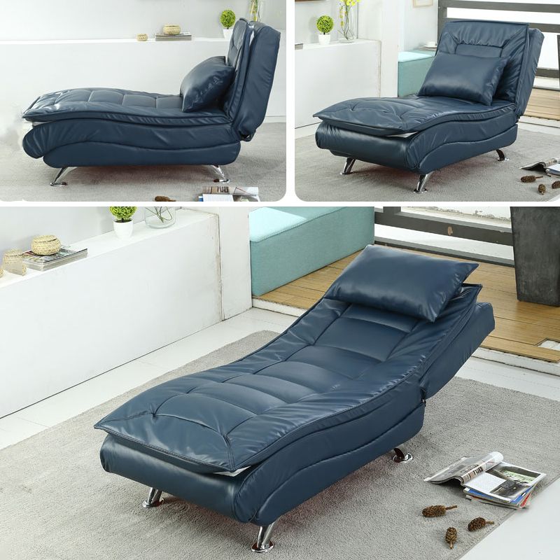 Contemporary Armless Accent Chair Faux Leather Reclining Chaise Clearhalo 'Chairs & Seating' 'Chaise Lounge' 'chaise_lounge' 'furn' 'furn_chaise_lounge' 'Furniture' 'Living Room Furniture' 1200x1200_64a2610d-16b0-4a9e-b330-b9a7b01f30d9