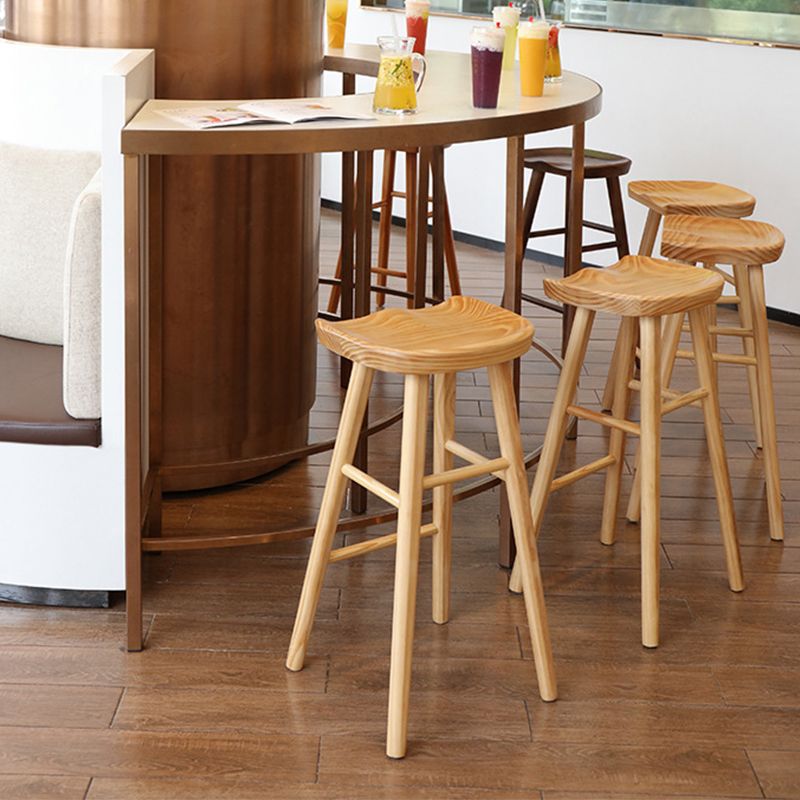 Indoor Pine Modern Bar Stool Contoured Seat Footrest Counter Stool with Wood Legs Clearhalo 'Bar Furniture' 'Bar Stools' 'bar_stools' 'furn' 'furn_bar_stools' 'furniture_bar_stools' 'Kitchen & Dining Furniture' 'kitchen&dining_furn' 'kitchen' 'kitchen_furn' Furniture' 1200x1200_64a3a969-0d5f-47ee-b4fb-bbb1e0e3322a