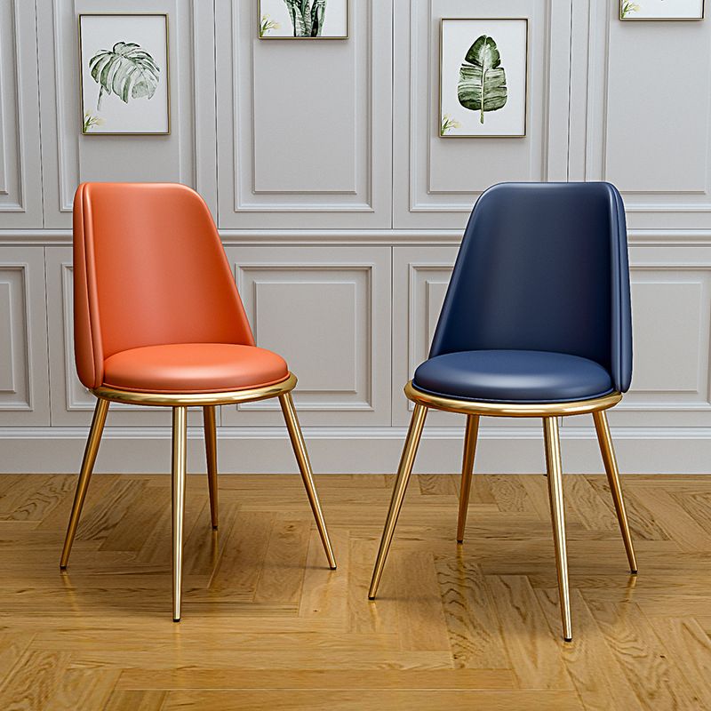 Upholstered Lounge Chair Armless Vanity Chair with Gold Tone Legs Clearhalo 'Accent Chairs' 'accent_chairs' 'Chairs & Seating' 'furn' 'furn_accent_chairs' 'Furniture' 'Living Room Furniture' 1200x1200_64a549fa-a6ca-4b9c-bbc9-d7e50005ca36