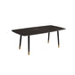 Ensemble de salle à manger moderne avec pieds en bois, ensemble de table à manger d'intérieur rectangulaire de 1/4/6/7 pièces en noir