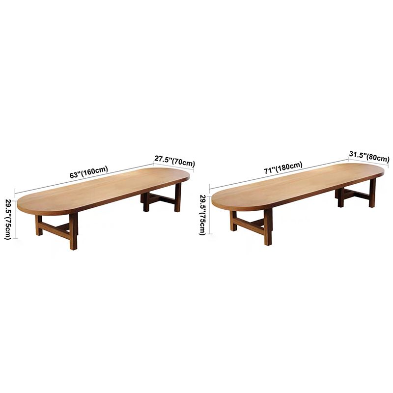 Oval Solid Wood Brown Tone Dining Table Simplicity Fixed Table for Dining Room Clearhalo ' dining_table' 'Dining Tables & Seating' 'Dining Tables' 'furn' 'furn_dining_table' 'Furniture' 'furniture_dining_table' 'Kitchen & Dining Furniture' 'kitchen&dining_furn' 'kitchen' 'kitchen_dining_table' 1200x1200_64a6b0e8-b453-4516-bcef-745b7f548339