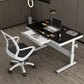 Zeitgenössischer Stand Desk Converter White Metal Trestle Base Desk für Büro