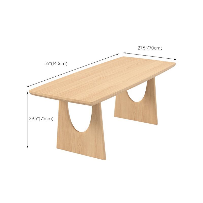 Table de doble pedestal Cena de madera contemporánea para el hogar