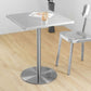 Table à manger carrée table en acier inoxydable industriel avec base de piédestal