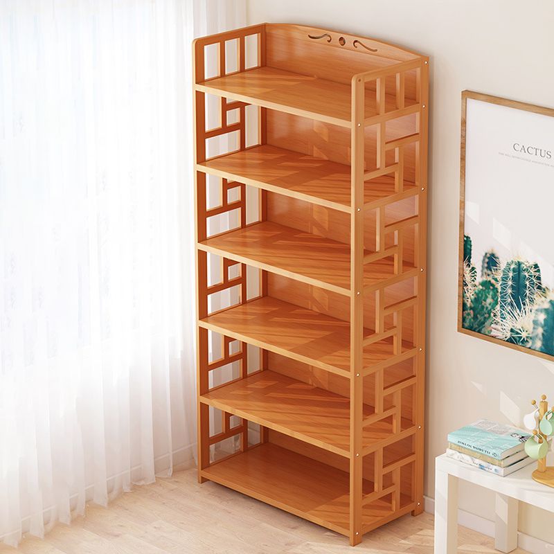Natural Floor Bookshelf Contemporary Bamboo Shelf Bookcase for Study Room