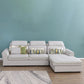Modern Biscuit Back Sofa with Chaise Linen/Faux Leather Flared Arm Sofa in Gray