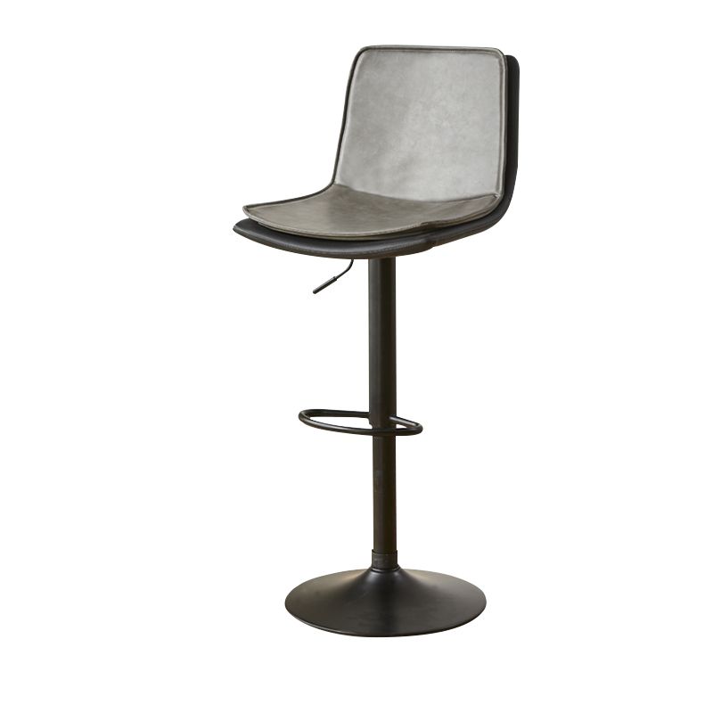 Scandinavian Adjustable Height Swivel Bar Stool Leather Upholstered Bar Stool Clearhalo 'Bar Furniture' 'Bar Stools' 'bar_stools' 'furn' 'furn_bar_stools' 'Furniture' 'Kitchen & Dining Furniture' 1200x1200_64a96bbd-083b-4c18-b085-7615ed99aa59