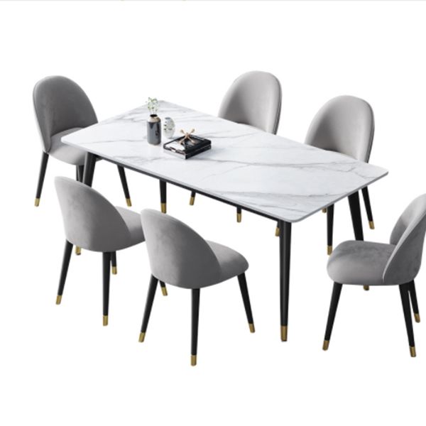 4 Legs Dining Site Table Contemporary Style Stone Dinette Table for Home Clearhalo ' dining_table' 'Dining Tables & Seating' 'Dining Tables' 'furn' 'furn_dining_table' 'Furniture' 'furniture_dining_table' 'Kitchen & Dining Furniture' 'kitchen&dining_furn' 'kitchen' 'kitchen_dining_table' 1200x1200_64a9fadd-a3d0-4543-9075-d814e69e0d2e