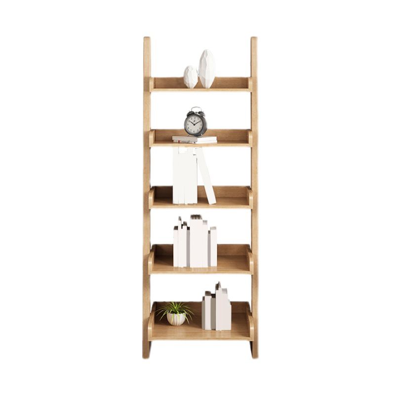 5 Shelves Ladder Bookshelf Wooden Contemporary Bookcase ,11.8" W x 55.1" H