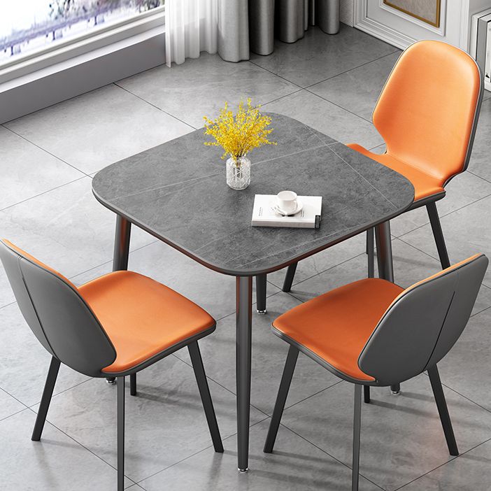 Metal Industrial Dinette Table Sintered Stone Top Table with 4 Legs Clearhalo ' dining_table' 'Dining Tables & Seating' 'Dining Tables' 'furn' 'furn_dining_table' 'Furniture' 'furniture_dining_table' 'Kitchen & Dining Furniture' 'kitchen&dining_furn' 'kitchen' 'kitchen_dining_table' 1200x1200_64ac6f05-cef8-47fb-9ca0-720913700a68